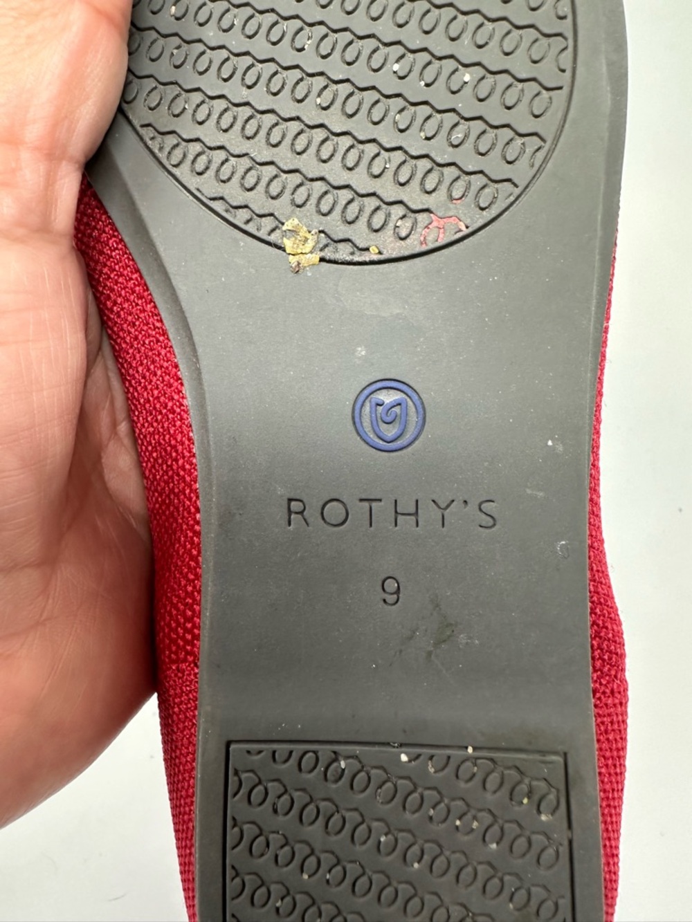 Rothy's The Flat Red Round Toe Slip-On Ballet Flat Size 9 - Picture 14 of 15